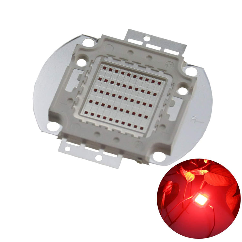 Odlamp Super Bright High Power LED Chip 50W SMD COB Light Red 620-625 DC 20-22V for Emitter Components Diode 50 W Bulb Lamp Beads DIY Lighting (Red)