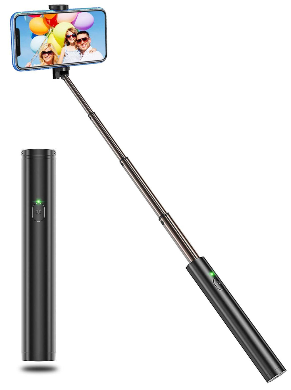 Vproof Selfie Stick Bluetooth, Lightweight Aluminum All in One Extendable Selfie Sticks Compact Design, Compatible with iPhone 12 Pro Max/12 Pro/12/11 Pro Max/11 Pro/11/XS Max, Galaxy S20, More