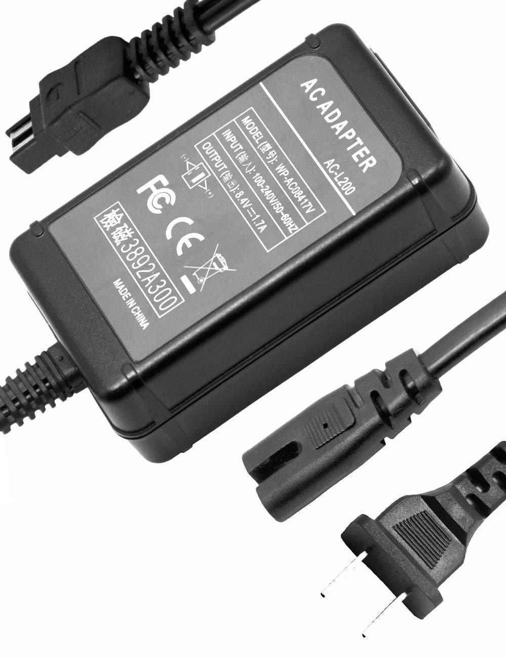 Wmythk AC-L200 AC Power Adapter Charger Kit for Sony Handycam, AC Power Supply Adapter Replacement for Original Sony AC-L200C AC-L25A AC-L25B AC-L25C Adapter