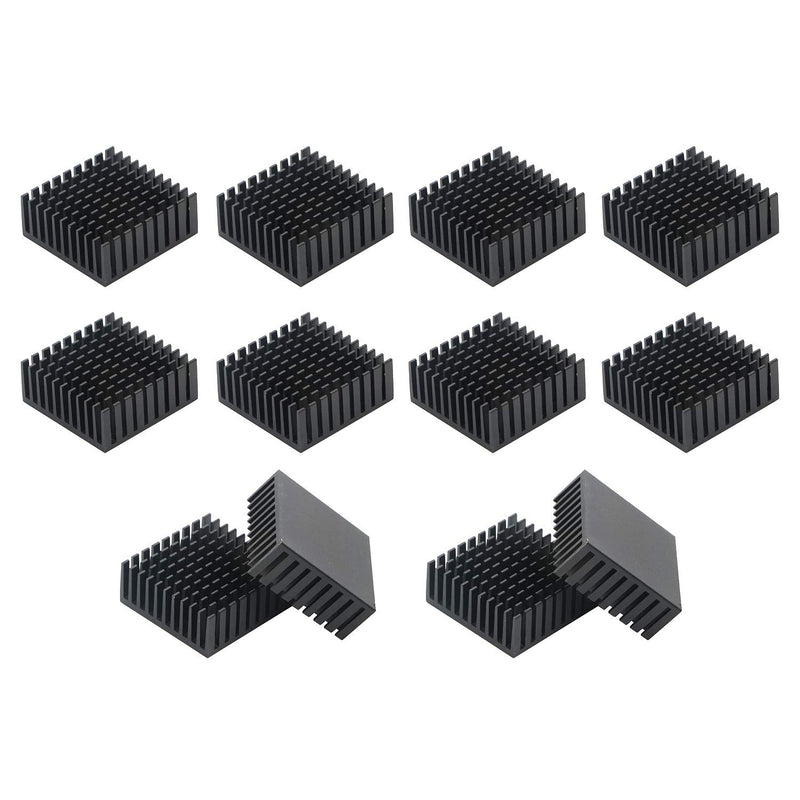 JIUWU Small Black Aluminum Heatsink Cooling Fin Module Radiator Cooler for Amplifier Transistor Semiconductor Devices 10 Pack