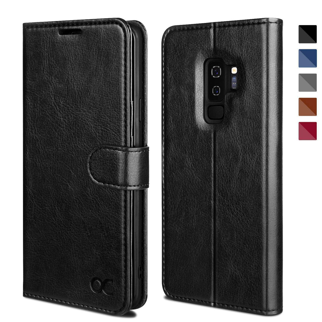 OCASE Samsung Galaxy S9 Plus Case, S9 Plus Wallet Case [TPU Shockproof Interior Protective Case] [Card Slot] [Kickstand] [Magnetic Closure] Leather Flip Case for Samsung Galaxy S9 Plus (Black) Black