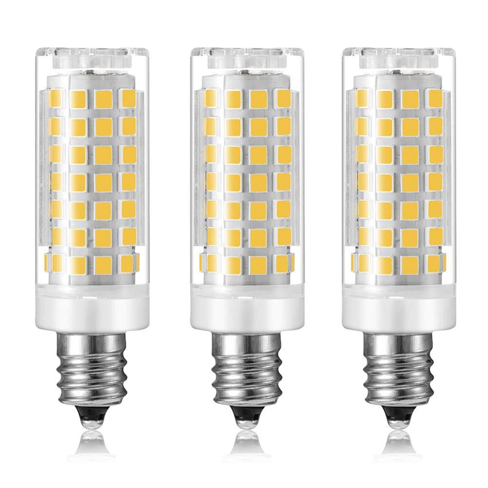 E12 LED Light Bulb Dimmable, 60W Halogen Kx-2000 Bulbrite Replacement for Ceiling Fan, Chandelier, Pendant Light, Bathroom Lighting, 120V 7W Daylight White 6000K, T6 C7 E12 Candelabra Base (3 Pack) Daylight White 3-pack