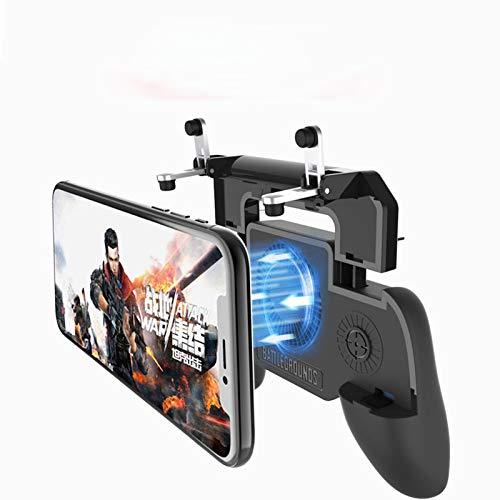 Fiyapoo Mobile Game Controller for PUBG/Fortnite, with Portable Power Bank Cooling Fan, Mobile Trigger Gaming Joysticks for 4.5-6.5inch Android iOS Phone【Upgraded Version 2000mAh】