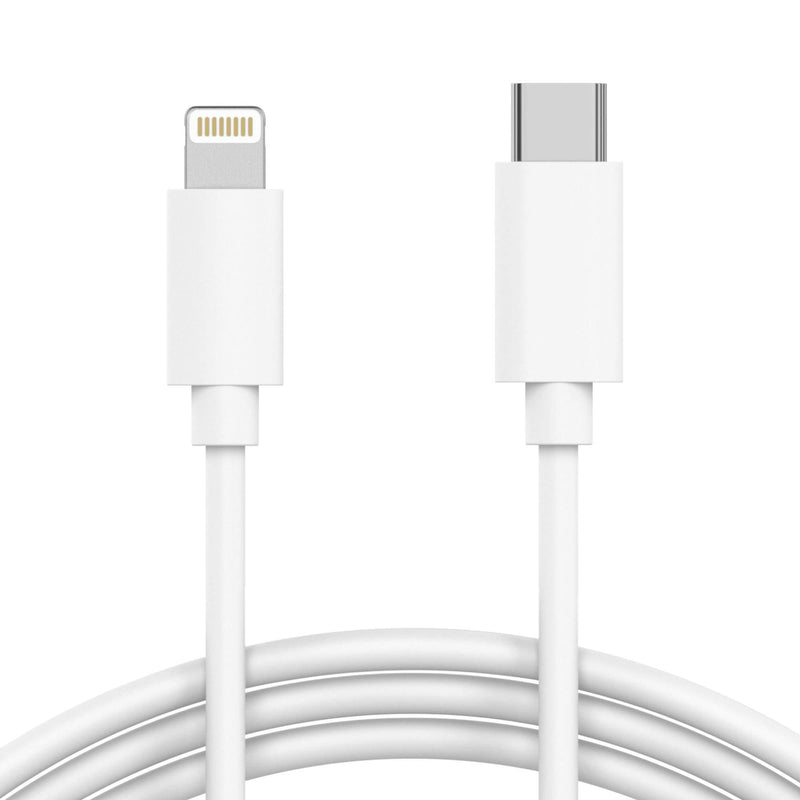 TalkWorks USB C to Lightning Cable iPhone Charger 3ft Short Heavy Duty Cord - Fast Charging Power Delivery (PD) MFI Certified for Apple iPhone 12, 11, XR, XS, X, 8, 7, 6, 5, SE, iPad - White 3ft (White)