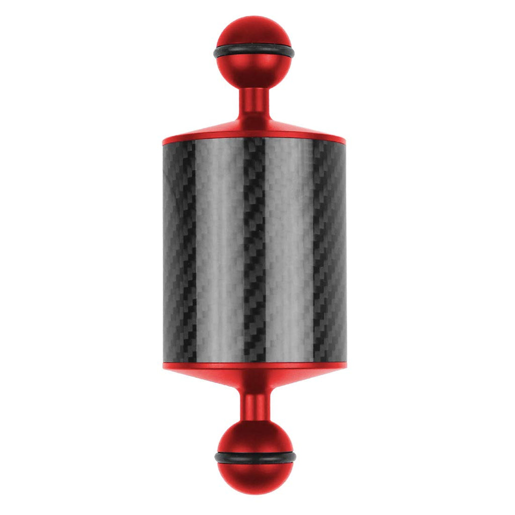 XT-XINTE D60mm Carbon Fiber Float Buoyancy Aquatic Arm 1 inch Dual Ball Head Floating Arm for Underwater Diving Tray/Smartphone Compatible with Gopro/yi/OSMO Action Sports DSLR Camera red,5inch
