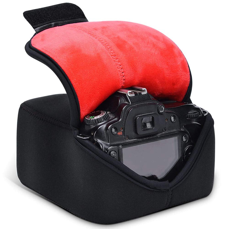 CADeN DSLR SLR Camera Sleeve Case with Neoprene Protection, Compatible for Nikon, Canon, Pentax, Sony and More Black Medium