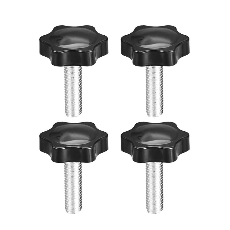uxcell Clamping Screw Knob, 38mm Dia Plum Hex Shaped Grips Star Knob M10 x 35mm Male Thread, 4pcs M10*35