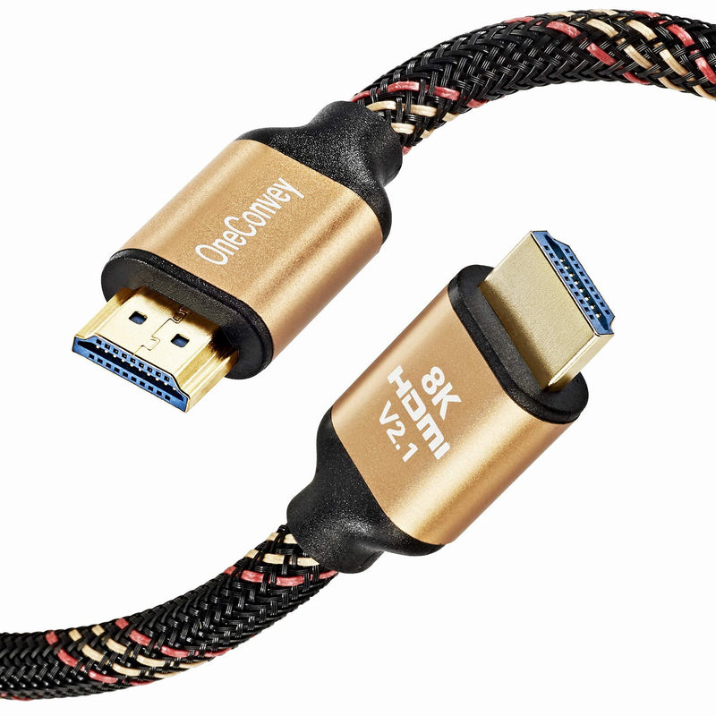 OneConvey 8K HDMI Cable (HDMI 2.1) 6.5 Feet -Ultra High Speed HDMI Cable 48Gbps Optimal Viewing for Apple TV and Apple TV 4K Xbox PS4 4K Dolby Vision HDR10 Ethernet/ARC Dolby Atmos