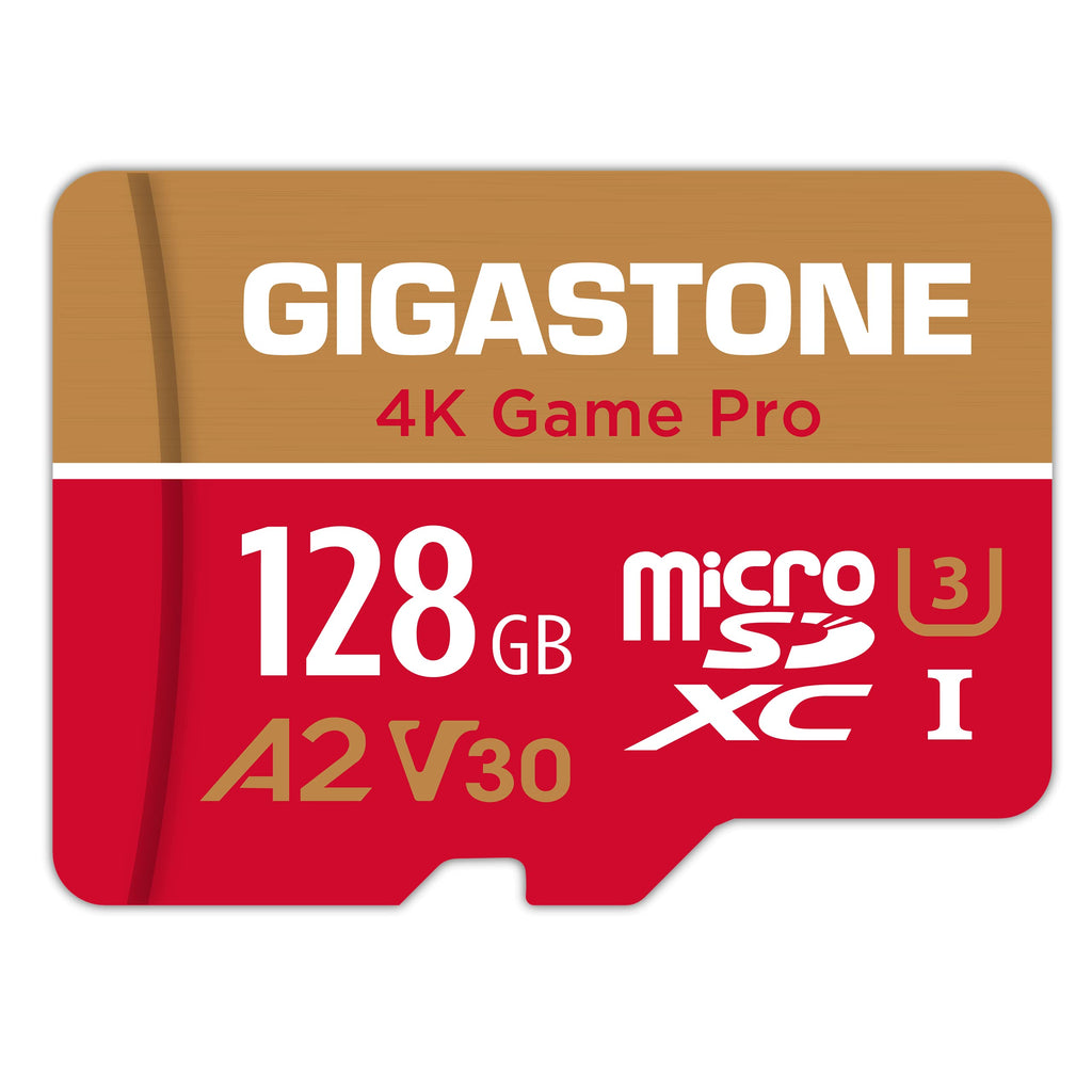 [5-Yrs Free Data Recovery] Gigastone 128GB Micro SD Card, Game Pro, MicroSDXC Memory Card for Nintendo-Switch, GoPro, Action Camera, DJI, 4K UHD Video, R/W up to 100/50MB/s, UHS-I U3 A2 V30 C10 128GB 4K Game Pro 1 Pack