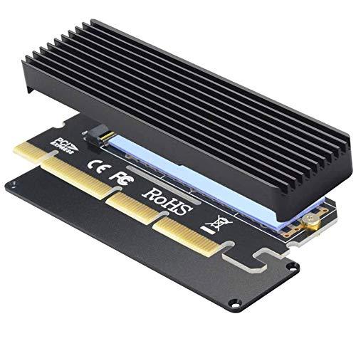 GODSHARK NVME Adapter with Heat Sink, M.2 SSD Key M to PCI Express x4/x8/x16 Converter Expansion Card, Support 2230 2242 2260 2280, Compatible for Windows XP 7 8 10