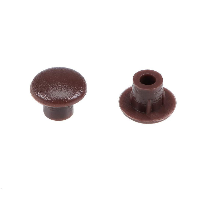 uxcell Shelf Peg Hole Plugs 5mm Dia Dark Brown Plastic Tube Cover for Nail Cabinet Button Bracket Cupboard Bookshelf Bookcase Adjustable Shelf Closet 100Pcs