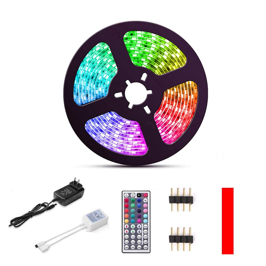 [AUSTRALIA] - LED Strip Lights Waterproof 5m(16.4ft in Total) RGB 150led Strips Lighting Flexible Color Changing with 44 Key IR Remote Ideal for Home, Kitchen, DC 12V 2A UL Listed 