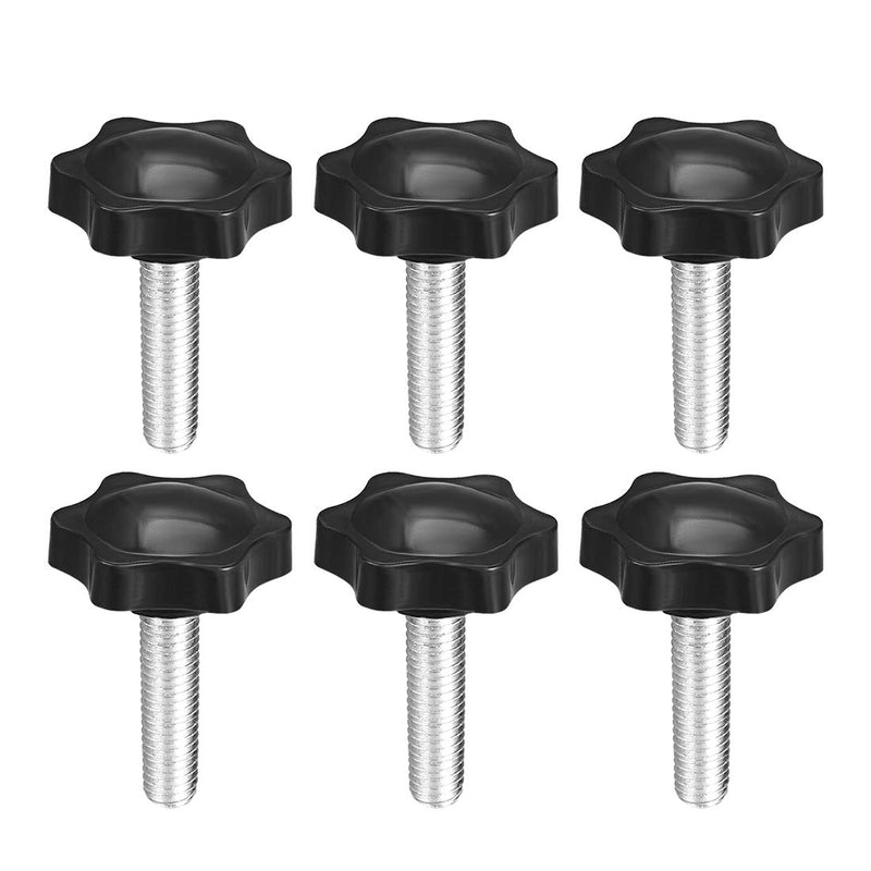 uxcell Clamping Screw Knob, 38mm Dia Plum Hex Shaped Grips Star Knob M8 x 30mm Male Thread, 6pcs M8*30