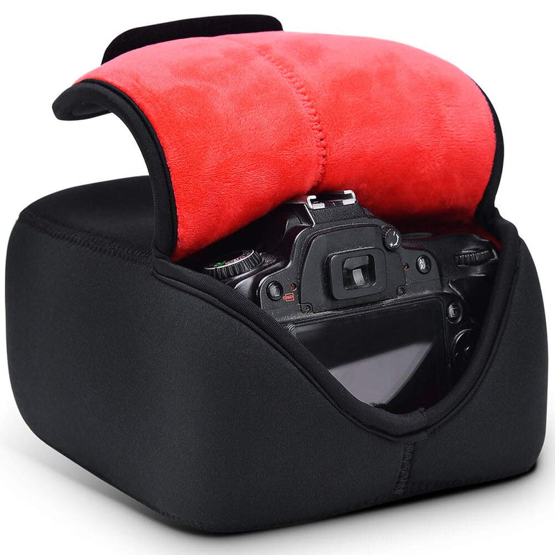CADeN DSLR SLR Camera Sleeve Case with Neoprene Protection, Compatible for Nikon, Canon, Pentax, Sony and More Black Large