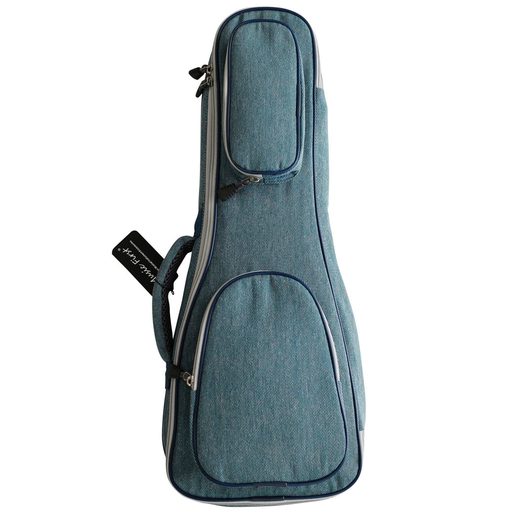 MUSIC FIRST Original Design 15mm Thick Vintage Style Pure Cotton Jeans Cloth/Denim Ukulele Case, Ukulele Bag, Ukulele Soft Case, NEW ARRIVAL! (Fit for 21 inch Soprano Ukulele, Denim) Fit for 21 inch Soprano Ukulele