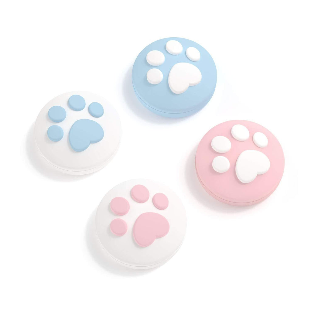 GeekShare 4PCS Silicone Cat Paw Joy Con Thumb Grip Set Joystick Caps for Switch and Switch Lite Thumb Stick Grips (Pink & Blue)