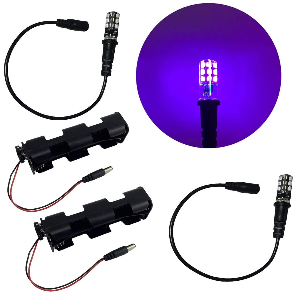 [AUSTRALIA] - 2 Kits Blacklight LED Special Effects Lights for Props Scenery Fluorescent Glow Paints pigments 12V DC Battery Operated Low Voltage Ultraviolet Black Lights 