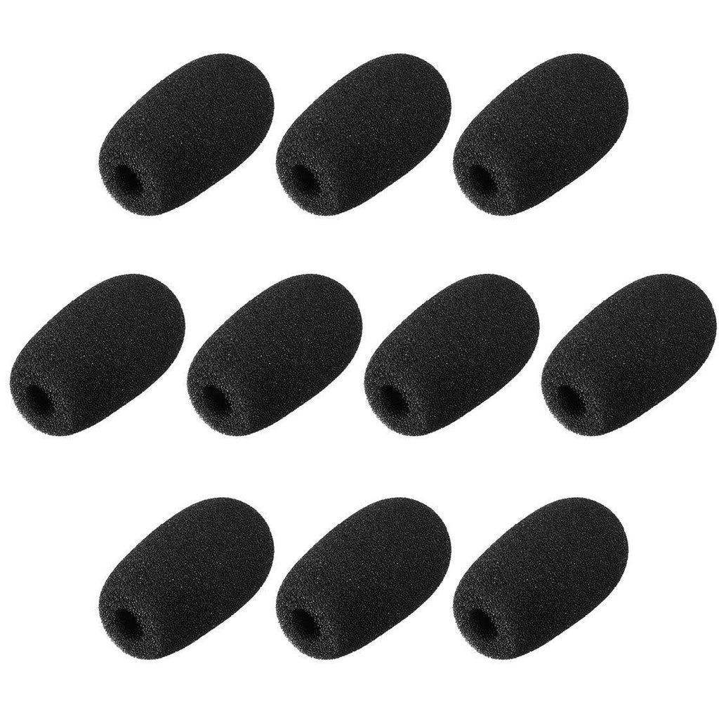 uxcell 10PCS Foam Mic Cover Microphone Windscreen Shield Protection Black 46mm Length for Headset Lapel Lavalier