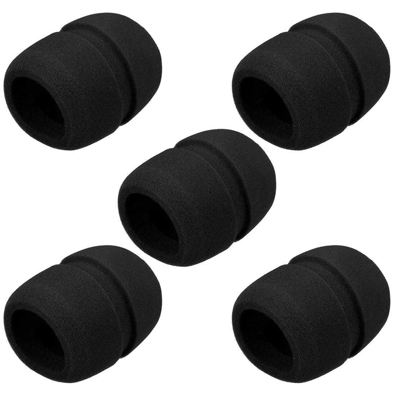 uxcell 5PCS Sponge Foam Mic Cover Handheld Microphone Windscreen Shield Protection Black for KTV Broadcasting