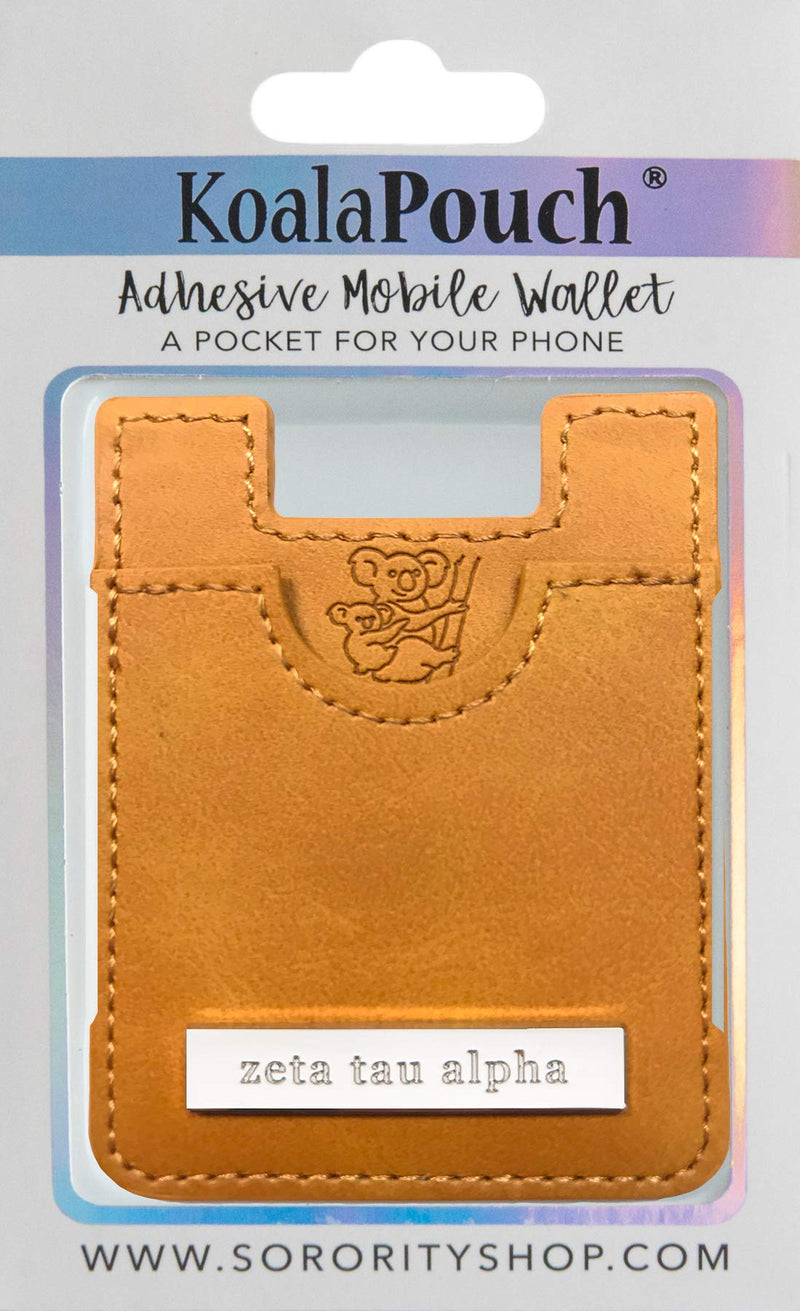 [AUSTRALIA] - Zeta Tau Alpha - Leather Style Koala Pouch - Adhesive Mobile Wallet 