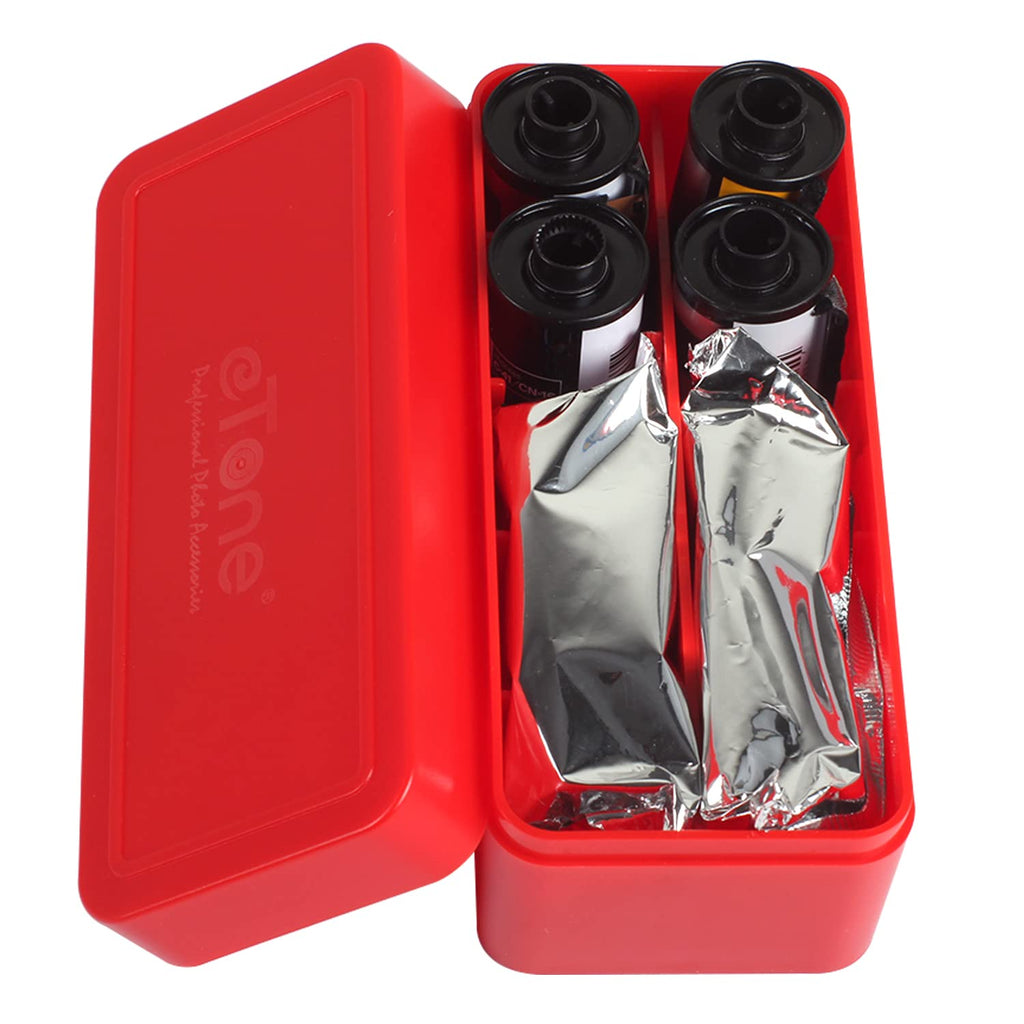 Hard Plastic Film Storage Box Case Container for 120 135 220 35mm Film Mix Color (Red)