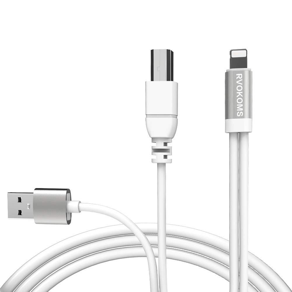 [AUSTRALIA] - MIDI Cable, RVOKOMS OTG to MIDI and Charging Cable Compatible i OS Devices, 3.3ft USB 2.0 Type B to Midi Keyboard, Drum, Electronic Music Instruments, USB Microphone, White Charging+White 