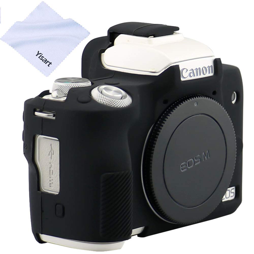 Yisau Case for Canon EOS M50/EOS M50 Mark II, Soft Silicone Skin Housing Protective Cover for Canon EOS M50/M50 Mark II Digital Camera Body (Black) Black