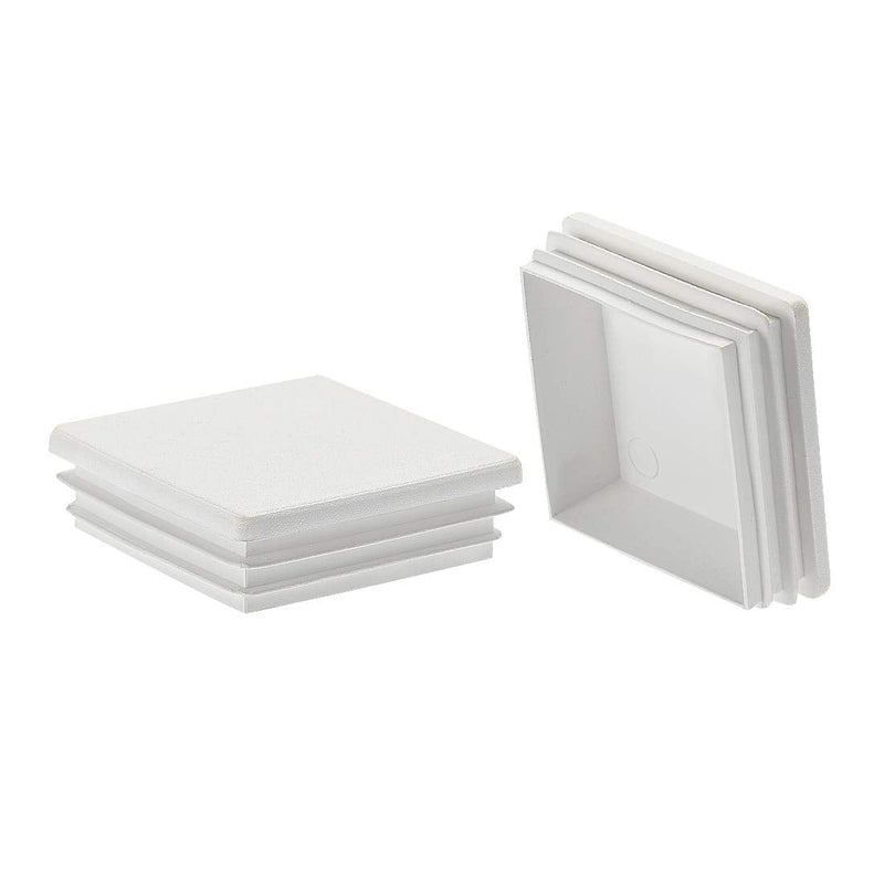 uxcell 8Pcs 60mmx60mm(2.4inch) Plastic Tubing Plug Square Post End Caps for Handrail Stair Newel Guardrail Tube White