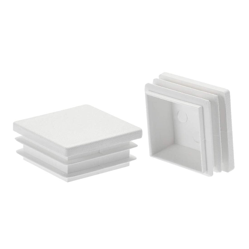 uxcell 8Pcs 38mmx38mm(1.5inch) Plastic Tubing Plug Square Post End Caps for Handrail Stair Newel Guardrail Tube White
