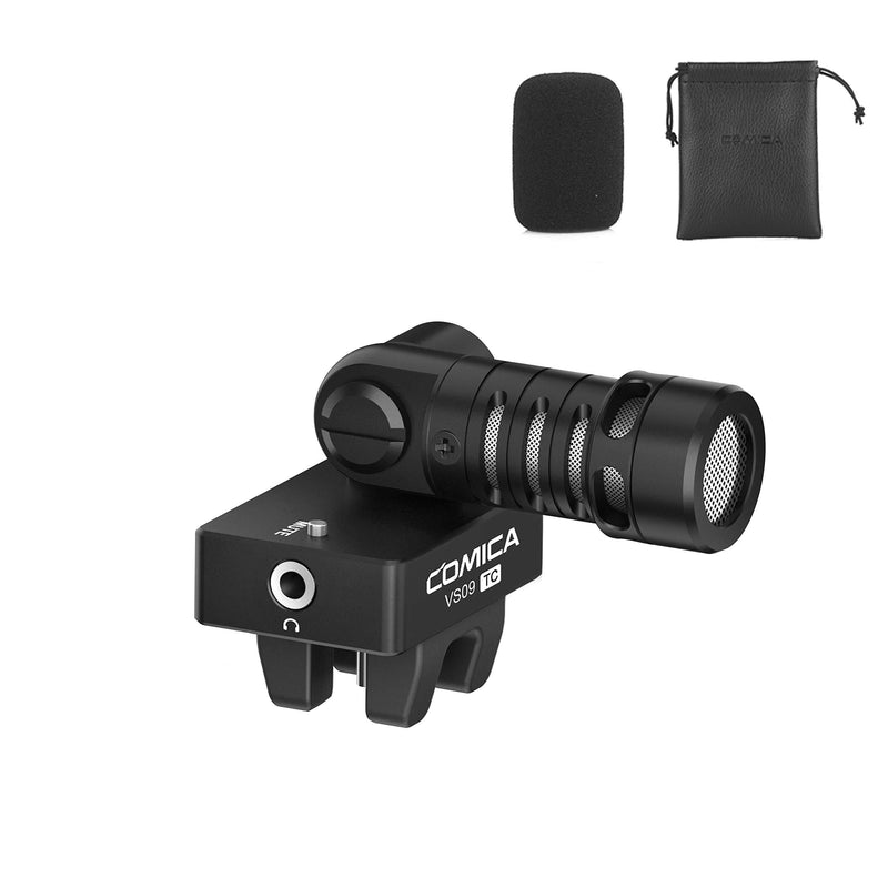 Smartphone Microphone,Comica CVM-VS09TC Cardioid Directional Flexible Condenser Shotgun Video Microphone for Huawei P20 P30 Samsung A10 A20 Moto G7 (USB C Jack) CVM-VS09 TC