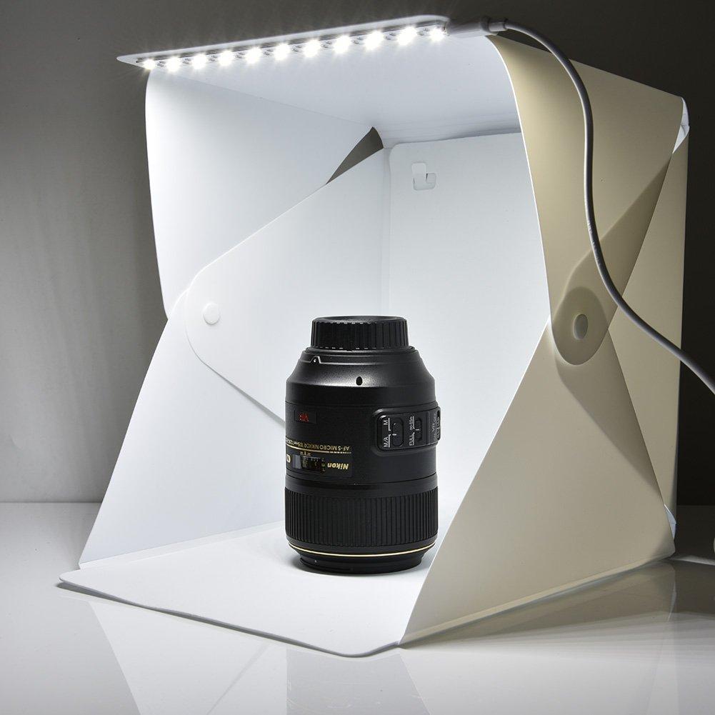 Tosuny Portable Photo Studio Light Tent Kit, Foldable Mini Photography Light Box Tent with 4 Colors Backgrounds (Black, White, Red, Green), Ideal for Shooting Picture for Small Products