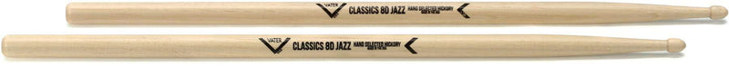 Vater VHC8DJW Classics 8D Jazz Wood Tip Hickory Drumsticks, Pair