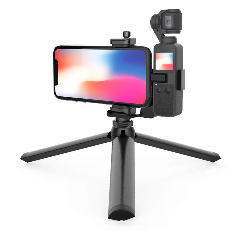 Smatree OSMO Pocket Phone Holder Set Expansion Accessories with 1/4" Thread Screw and Tripod Compatible with DJI OSMO Pocket 2/ OSMO Pocket and Smartphone