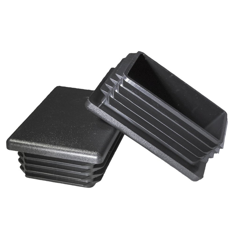 Prescott Plastics 2 x 3 Inch Rectangle Plastic Plug Insert (4 Pack), Black End Cap for Metal Tubing, Fence, Glide Insert for Pipe Post, Chairs and Furniture 4