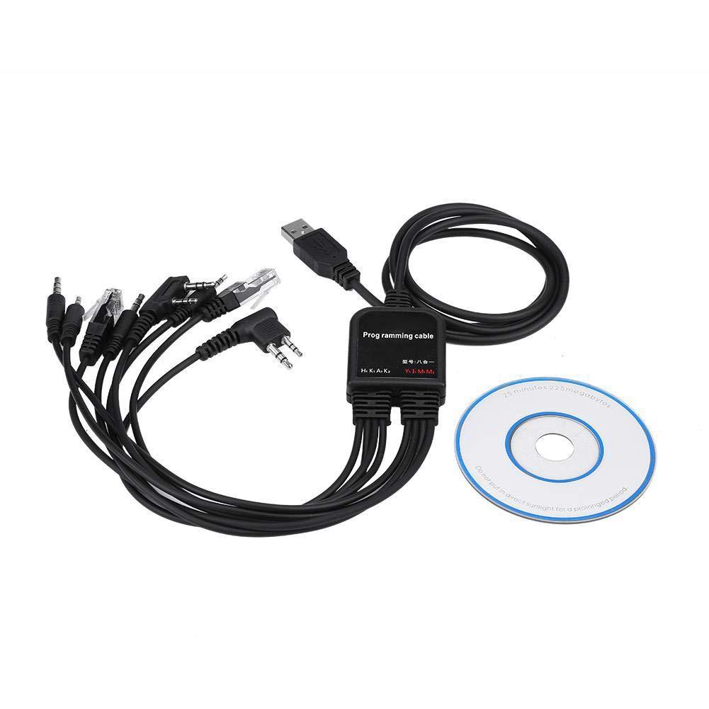 Sanpyl 8 in 1 USB Programming Cable for Kenwood/QuanShengcn/Tyt/Motorola Two Way Radio Walkie Talkie with CD