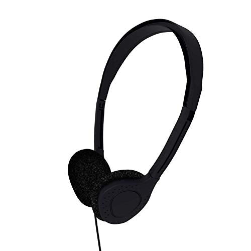 Maeline Bulk On-Ear Headphones with 3.5 mm Headphone Plug - 10 Pack - Black