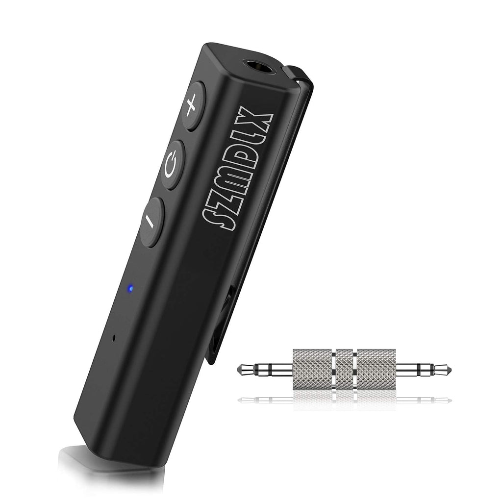 SZMDLX Bluetooth 5.0 Receiver, Portable Clip Wireless Audio Aux Adapter Bluetooth Car Kit (Voice Assistant, A2DP, Built-in Microphone for Home/Car Audio with 3.5mm Stereo Output) receiver-02