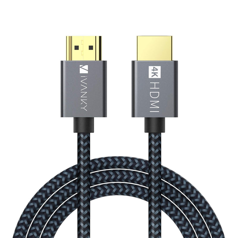 HDMI Cable 4K 10ft, iVANKY 18Gbps High Speed HDMI 2.0 Cable, 4K HDR, HDCP 2.2/1.4, 3D, 2160P, 1080P, Ethernet - Braided HDMI Cord 32AWG, Audio Return(ARC) Compatible UHD TV, Blu-ray, Monitor 10 feet Aluminium Grey