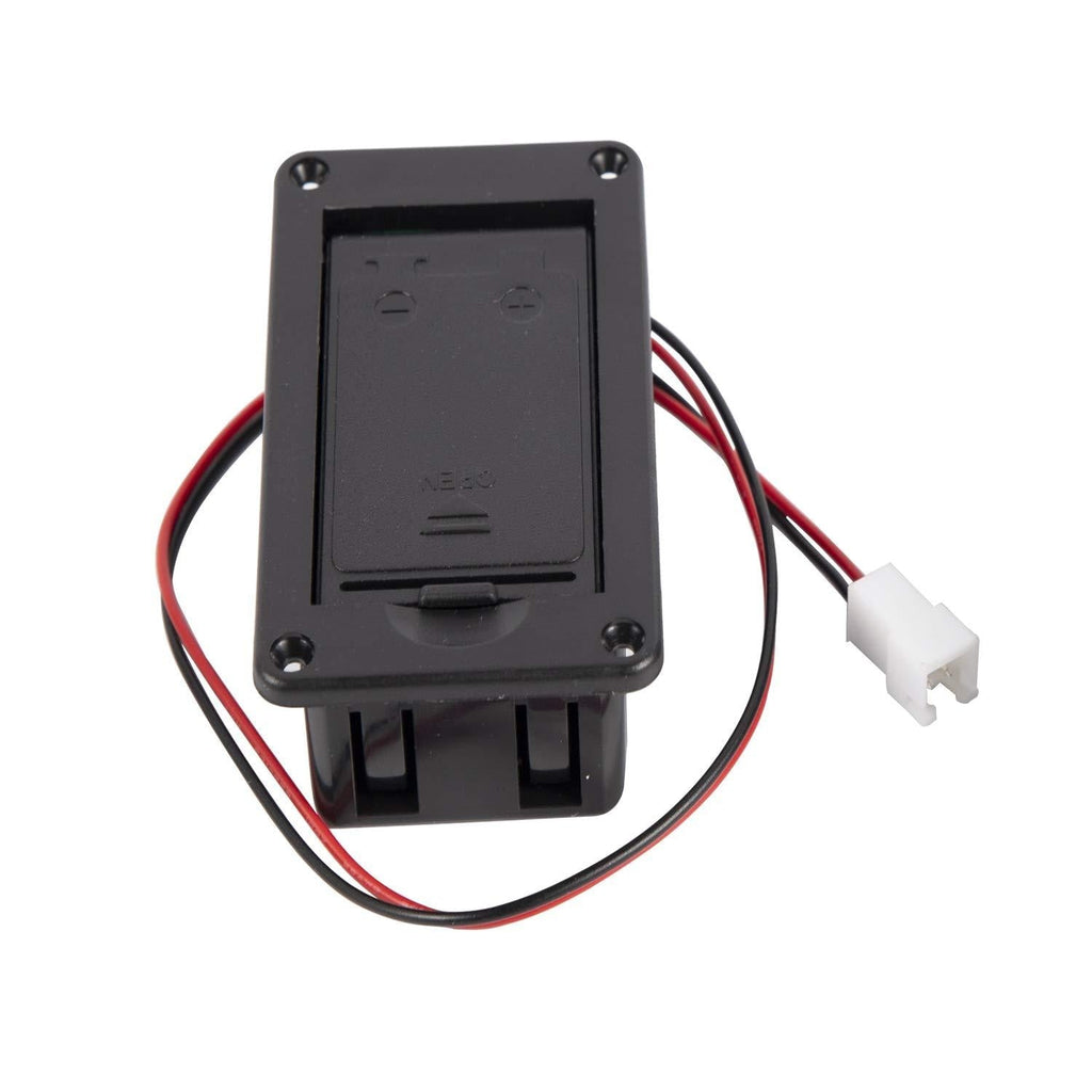 9V Battery Box Case Holder with Metal Contacts Spring & 2 Pin Plug for Active Guitar Bass Pickup