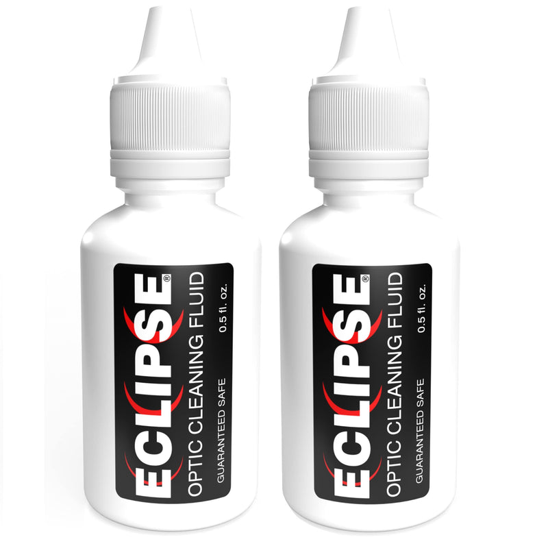 Eclipse Optic Cleaning Solution - Camera Lens and Digital Sensor Cleaner Fluid - Works with All Cameras, Binoculars, and Other Optical Products - Dropper Tip (15ml) - 0.5oz (2-Pack)