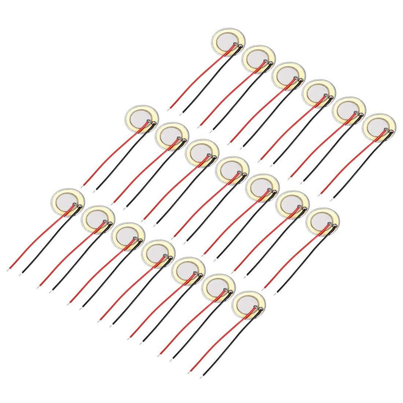 uxcell 20 Pcs Piezo Discs 20mm Acoustic Pickup Transducer Microphone Trigger Element CBG Guitar