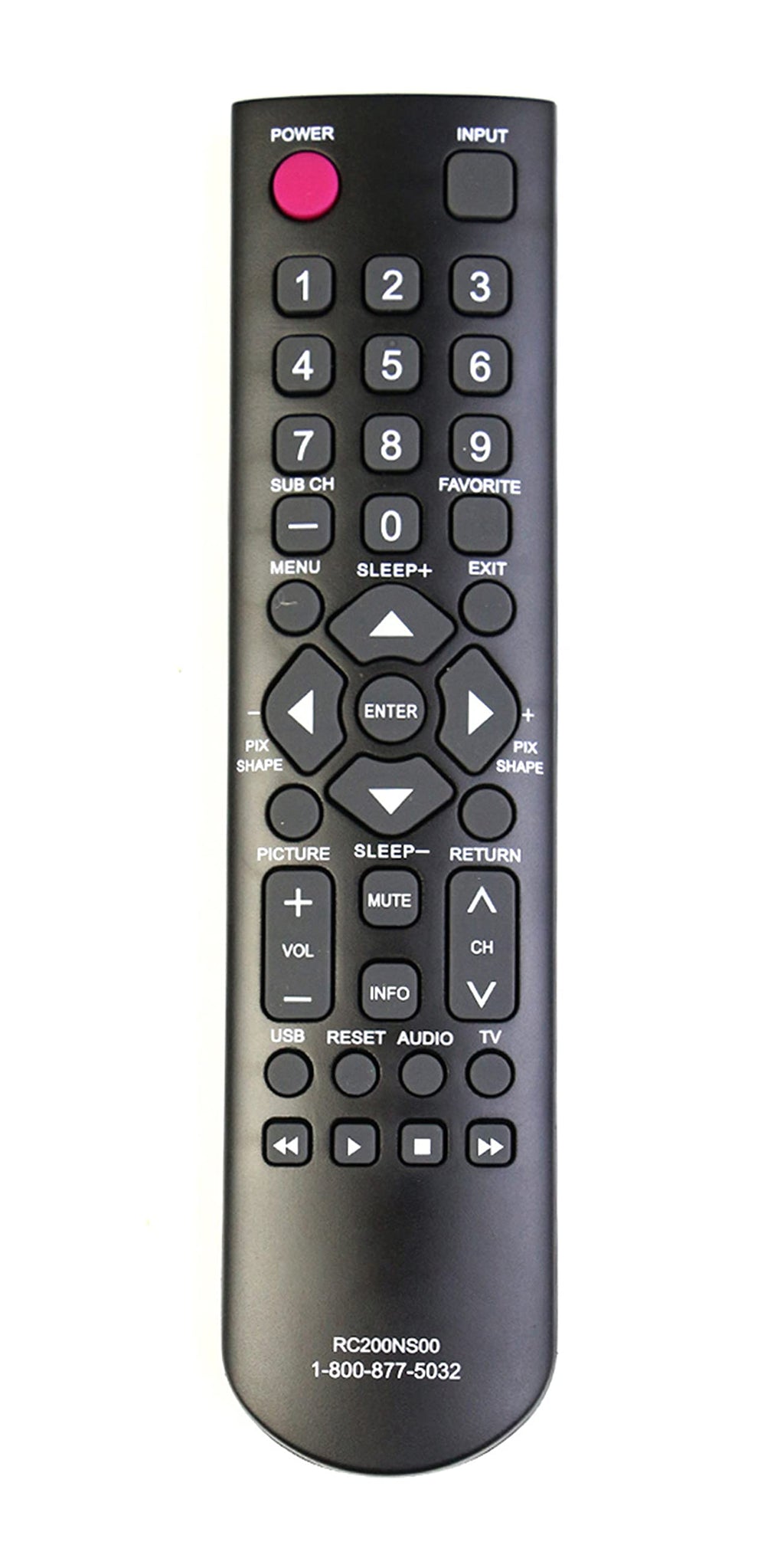 RC200NS00 Replaced Remote Control Compatible with Sanyo TV FW24E05T FVM4012 DP24E14M DP40D64 FVD4064 DP32D53 DP32D53M DP50E44M