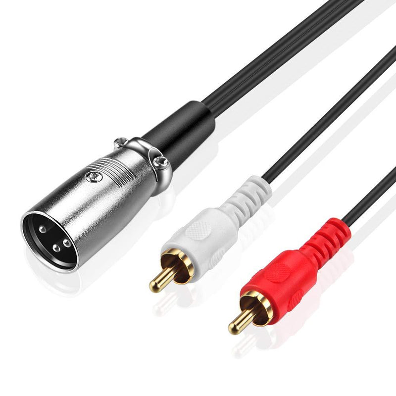 [AUSTRALIA] - URWOOW XLR Male to Dual 2 X Phono RCA Male Adapter Converter Y Splitter Stereo Audio Interconnect Cable (10 feet) 10 feet 