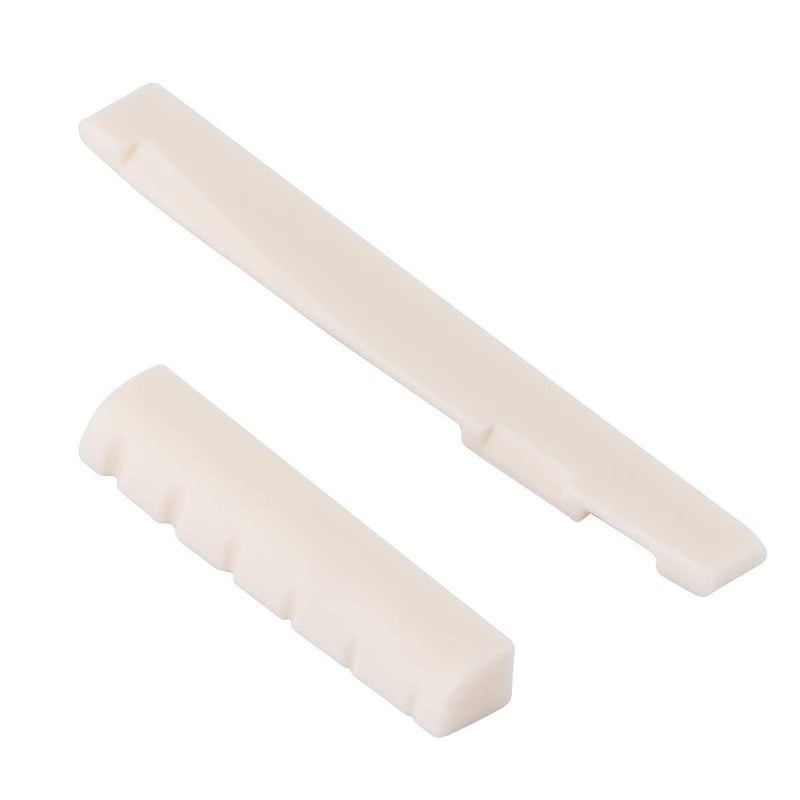Dreokee Guitar Saddle, Guitar Bridge Saddle and Nut Replacement for Acoustic Guitar (White)
