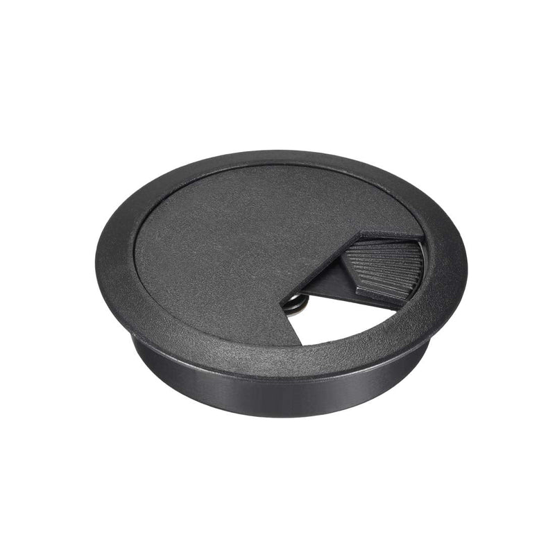 uxcell Cable Hole Cover, 2-3/8" Plastic Desk Grommet for Wire Organizer, 20 Pcs (Black)