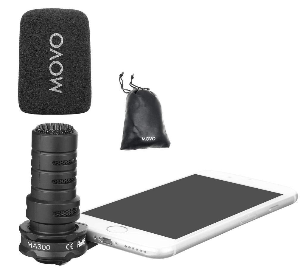Movo MA300 Compact Smartphone Microphone Compatible with iPhone, Andorid Smartphones and Tablets with a 3.5mm Input Jack