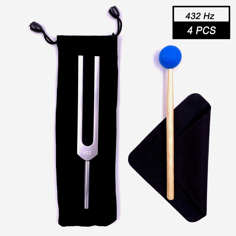 432 Hz Tuning Fork, with Silicone Hammer 、Triangular Silica Gel and Cleaning Cloth Perfect Healing Musical Instrument. 432 Hz (Blue)