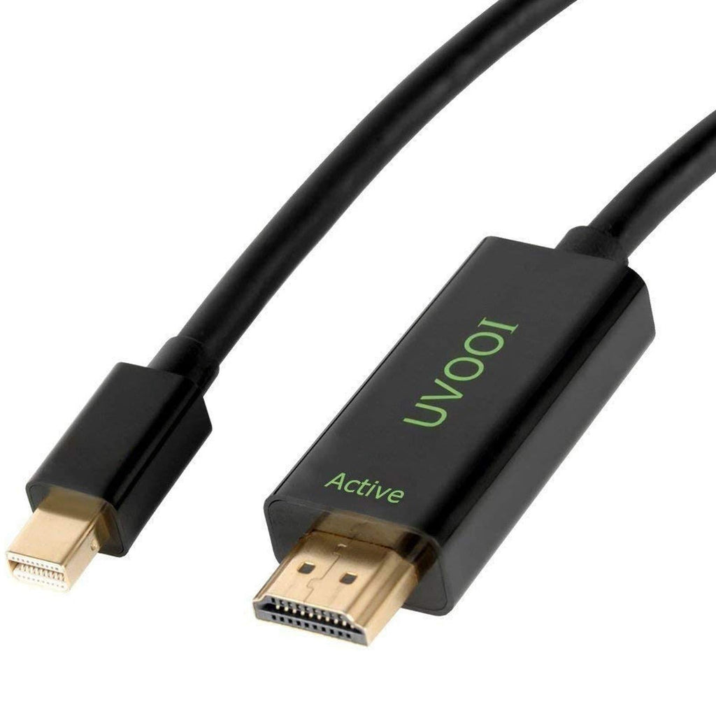 Active Mini DisplayPort to HDMI 2.0 Adapter Cable 10 Feet, UVOOI Mini DP to HDMI Active Cable Supporting Eyefinity Technology & 4K@60Hz, 1440P@144Hz Resolution-A2