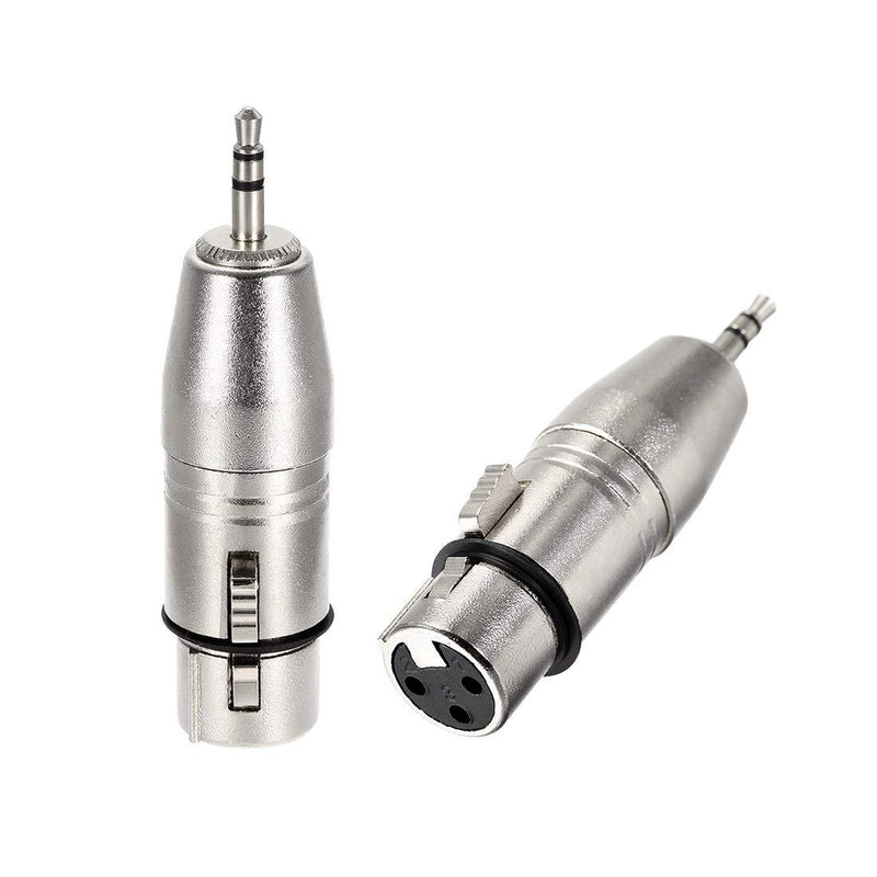 [AUSTRALIA] - uxcell XLR Female to 1/8 inches Male TRS Adapter,Gender Changer - XLR-F to 3.5mm Coupler Adapters,Microphone Plug in Audio Connector,Mic Female Plug,2pcs 