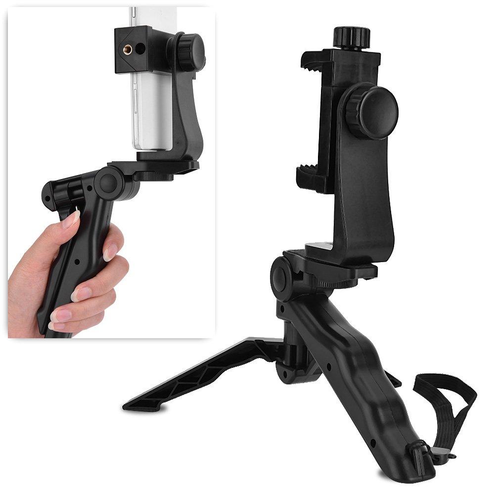 Serounder Smartphone Handheld Tripod, Foldable Phone Holder Tripod Stabilizer Adjustable Hand Grip Mount for Kinds of Smartphone